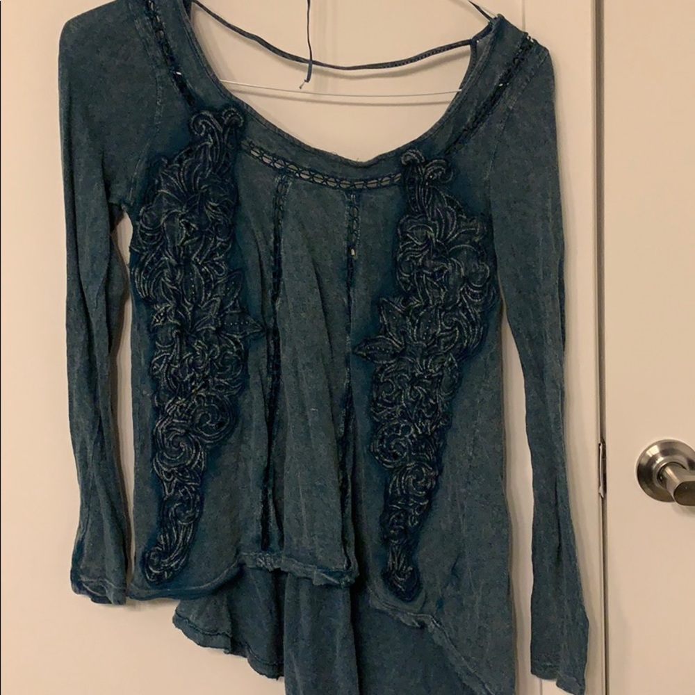 Blue long sleeve free people